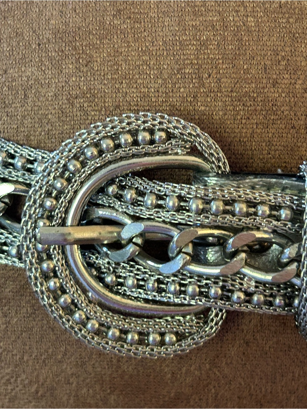 Metal mesh chunky western style belt. - Picture 2 of 11